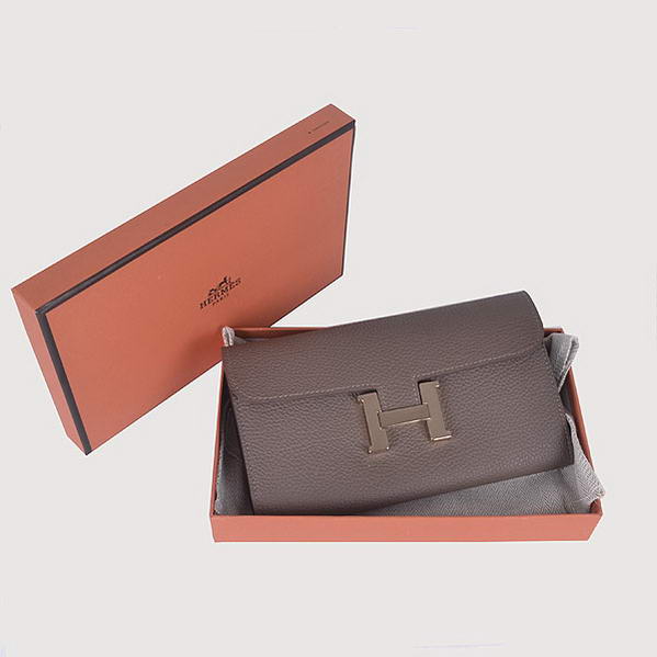 Cheap Fake Hermes Constance Long Wallets Khaki Calfskin Leather Gold - Click Image to Close